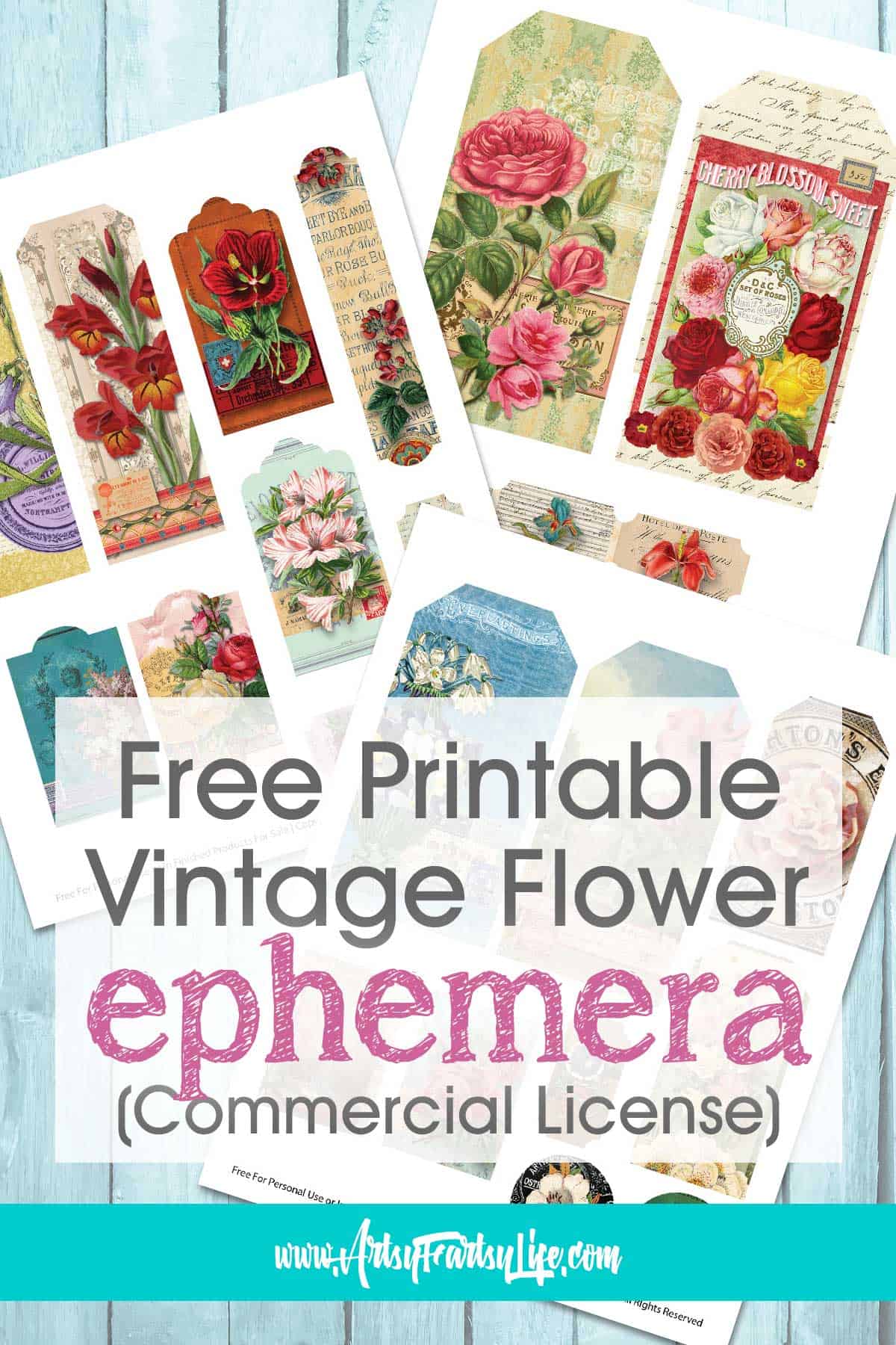 Free Vintage Flowers Printable Ephemera · Artsy Fartsy Life